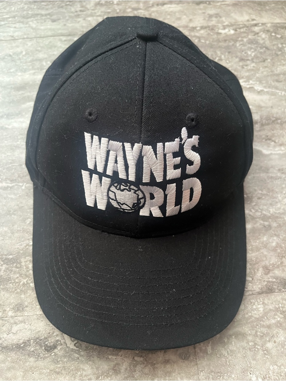Wayne's World Black Embroidered Baseball Cap